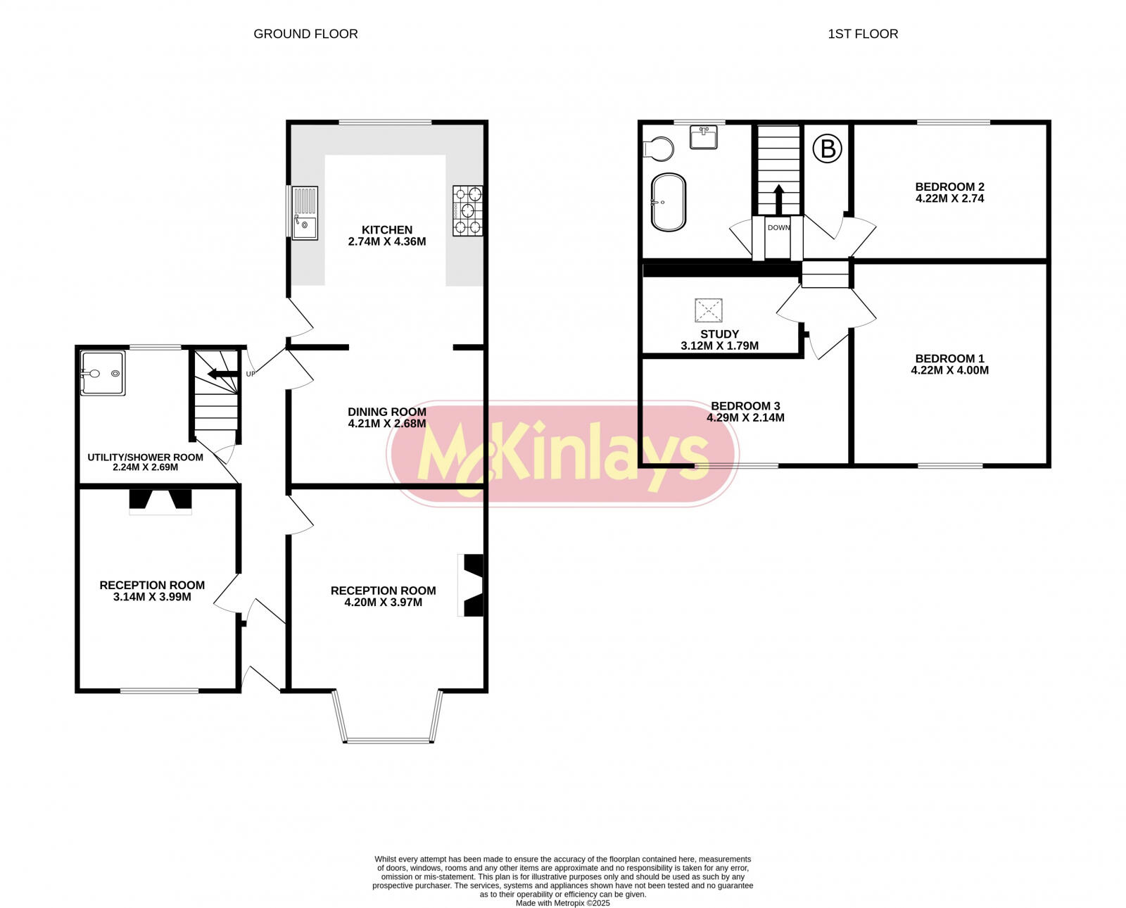 3 bedroom plus study and large garden, North Petherton, TA6 floorplan