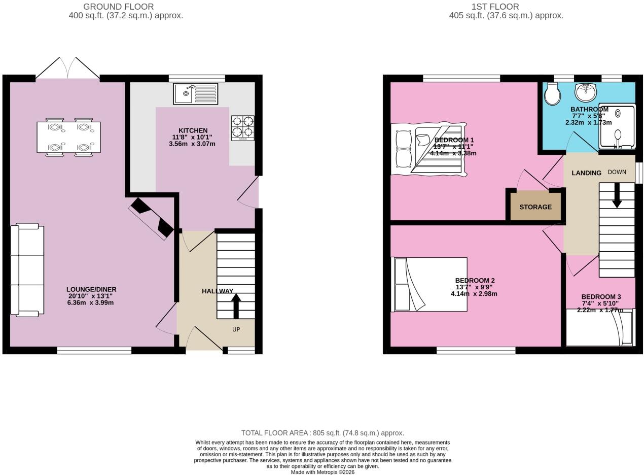 Pentland Avenue, Knottingley, West Yorkshire, WF11 floorplan