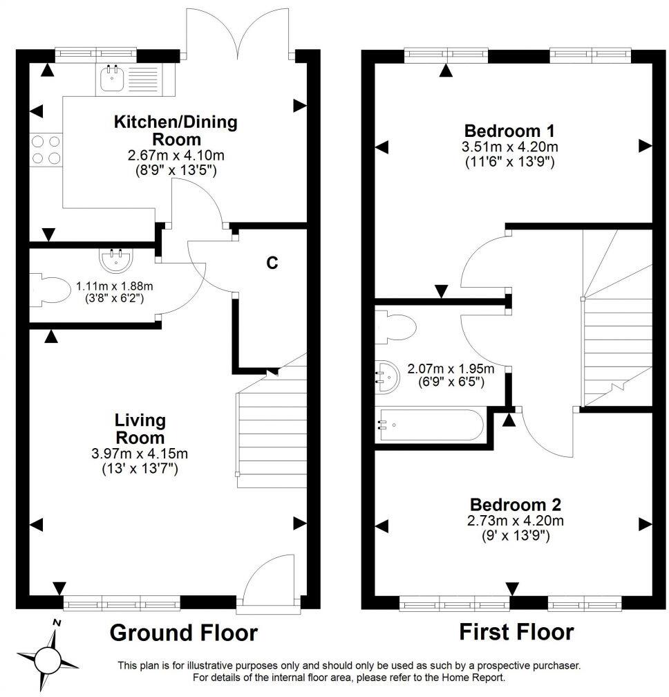 2 Maxwell Grove, Armadale, Bathgate, EH48 3FP floorplan
