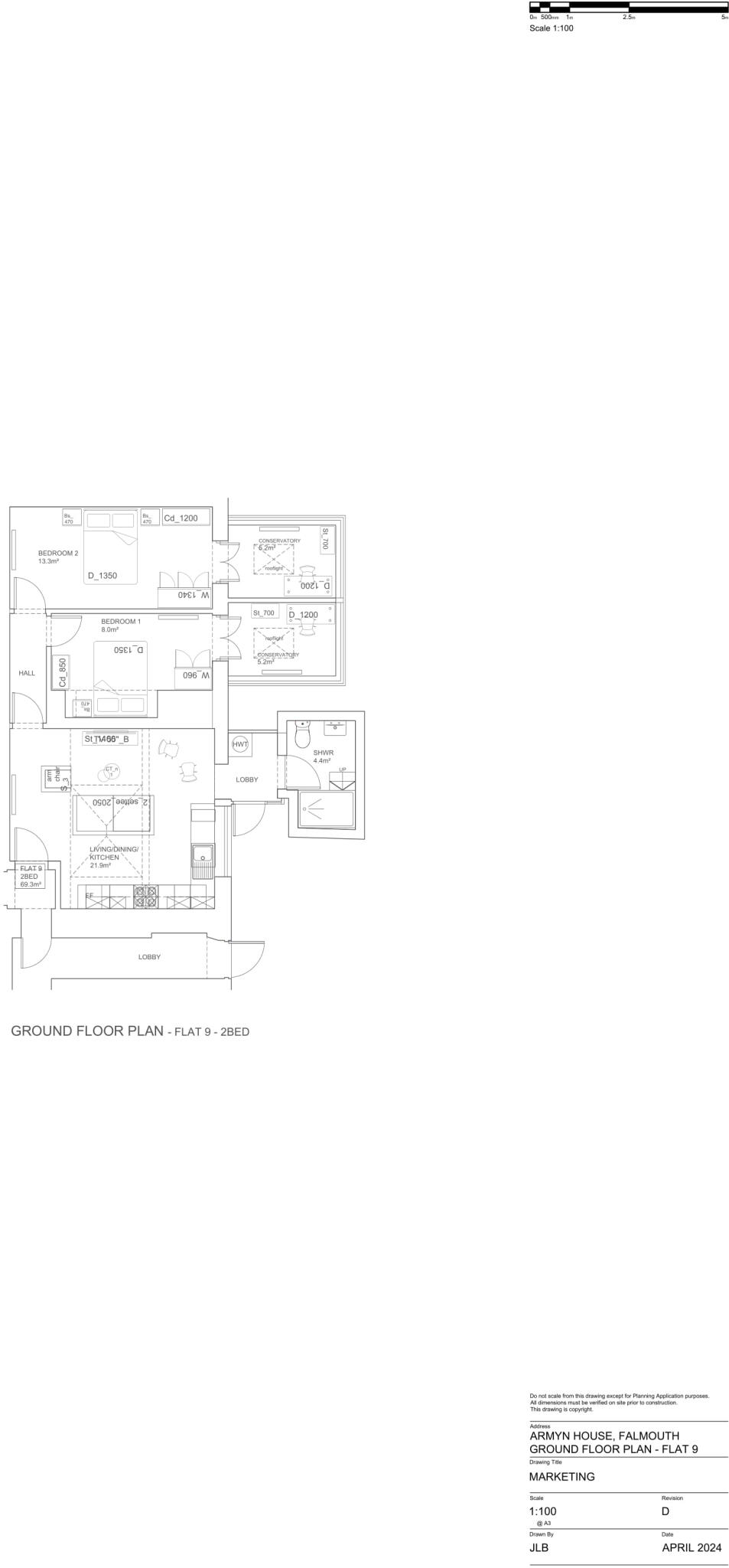 Flat 9, Armyn House, Bar Road TR11 4NN floorplan