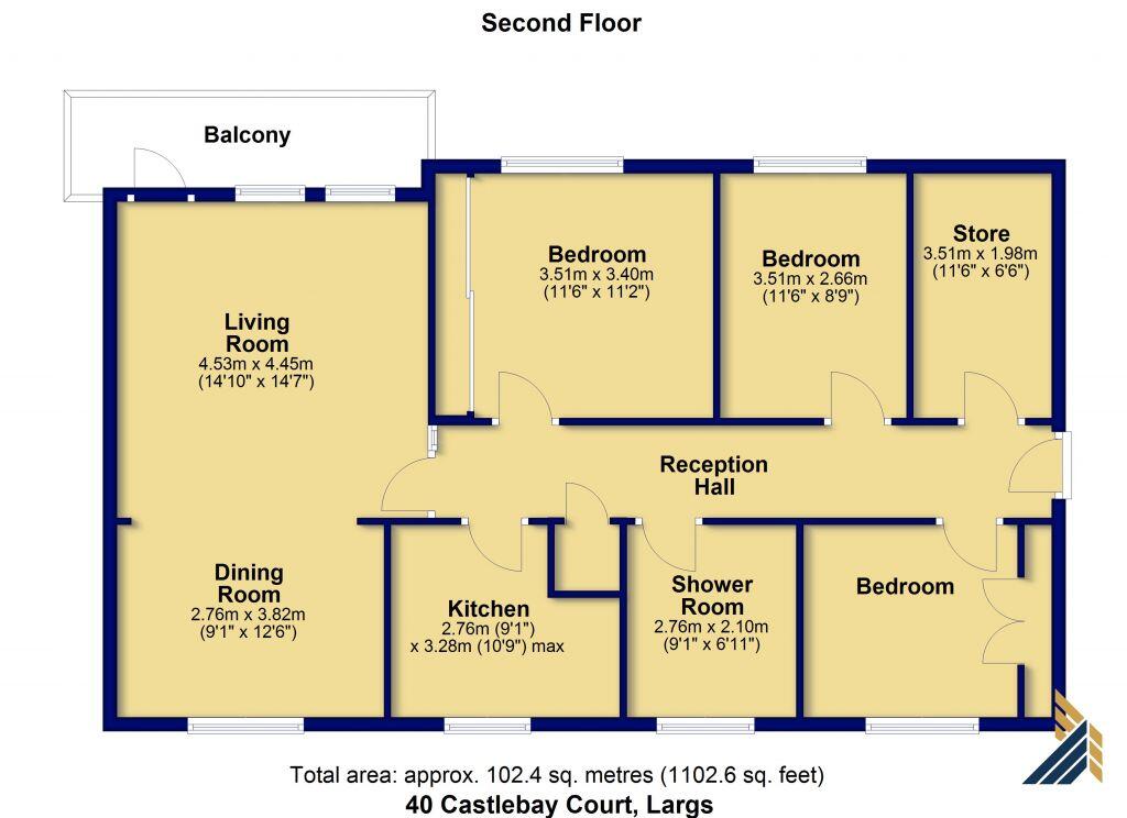 40 Castle Bay Court, Largs, KA30 8DS floorplan
