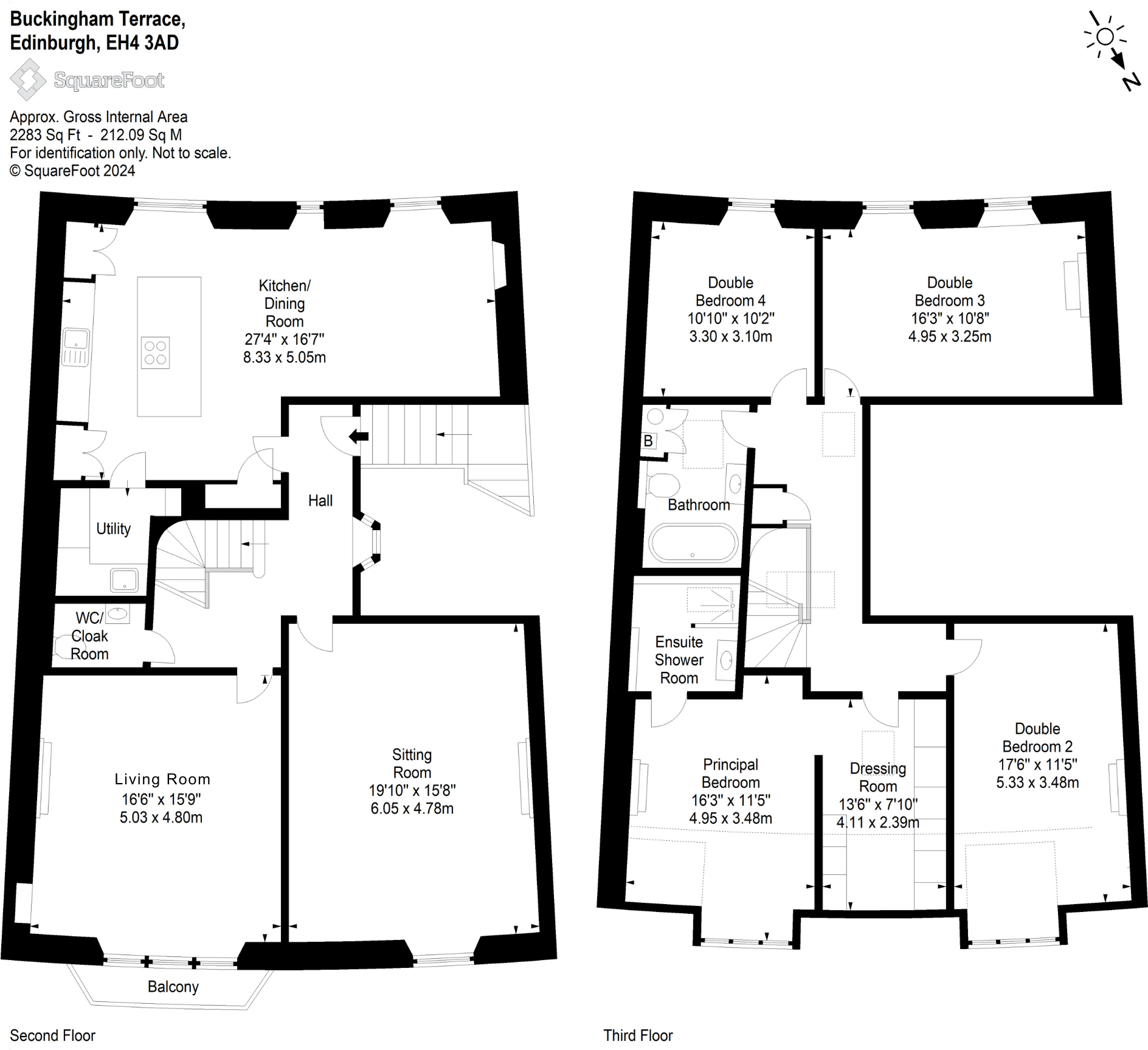 16C, Buckingham Terrace, Dean, Edinburgh floorplan