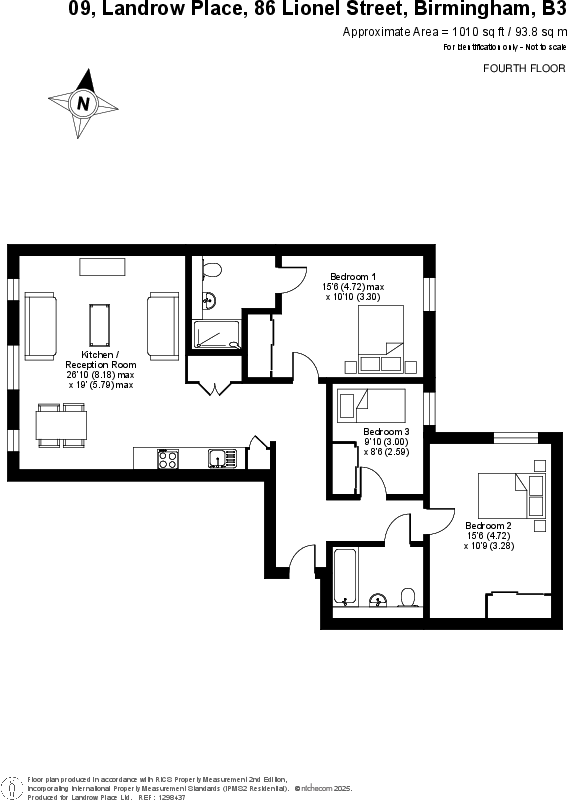 Landrow Place, Lionel Street, Birmingham floorplan
