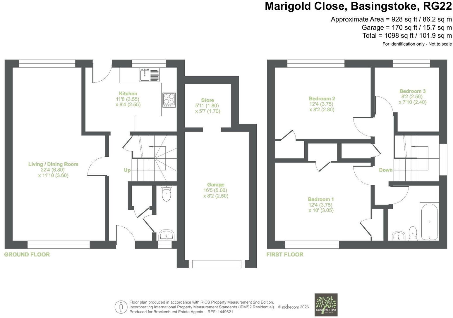 Marigold Close, Basingstoke RG22 5RG floorplan
