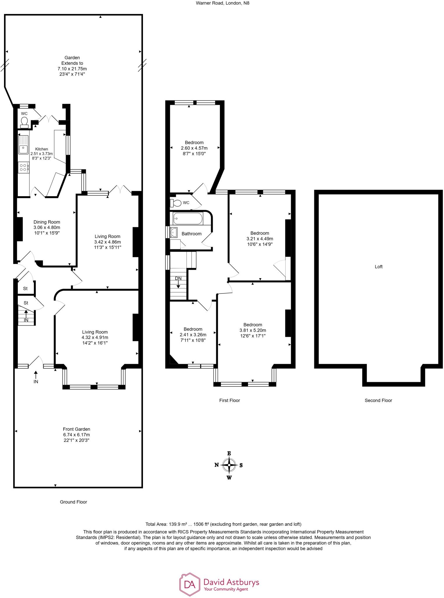 Warner Road, Crouch End N8 floorplan