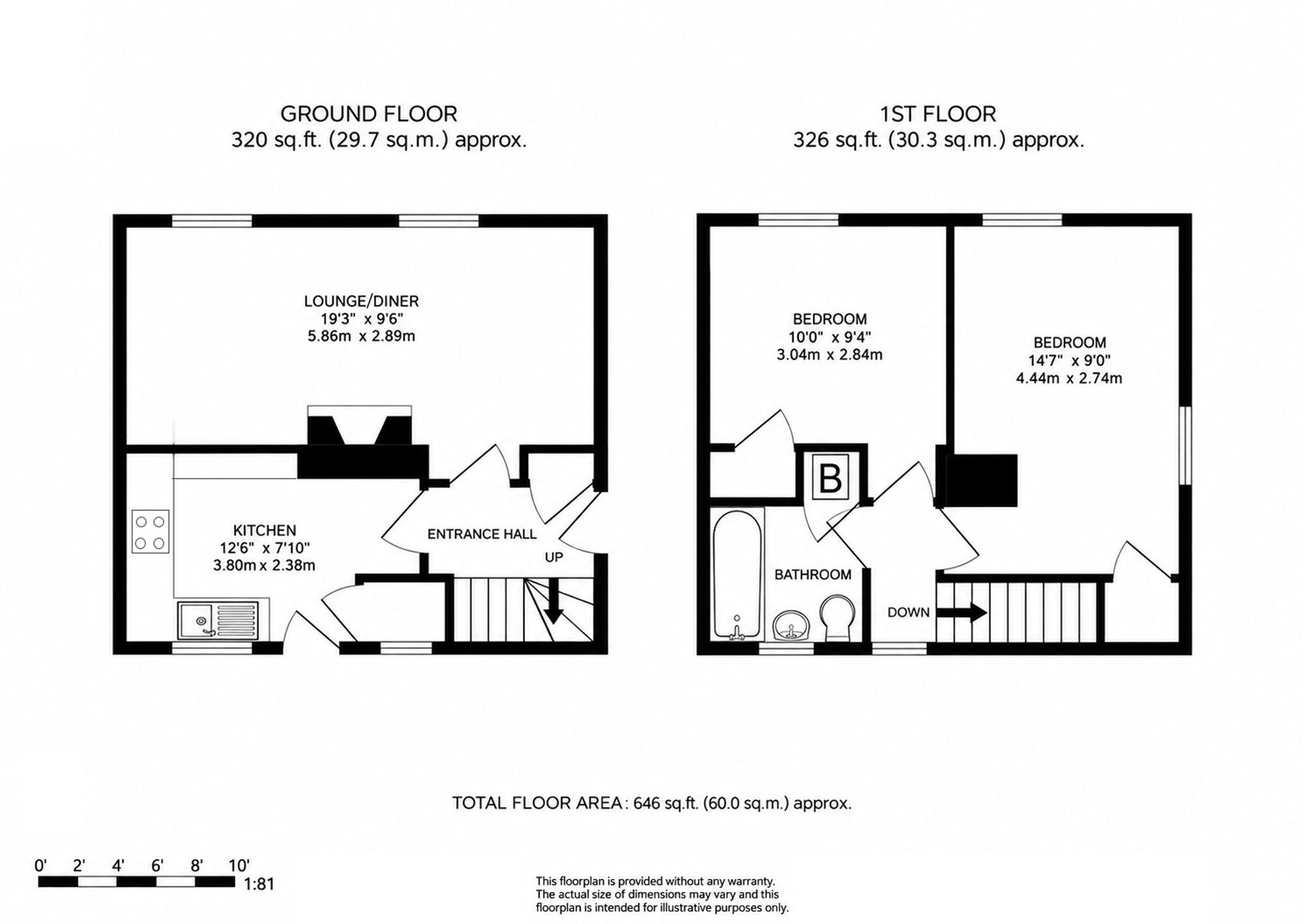 Slack Lane, Heath, S44 floorplan