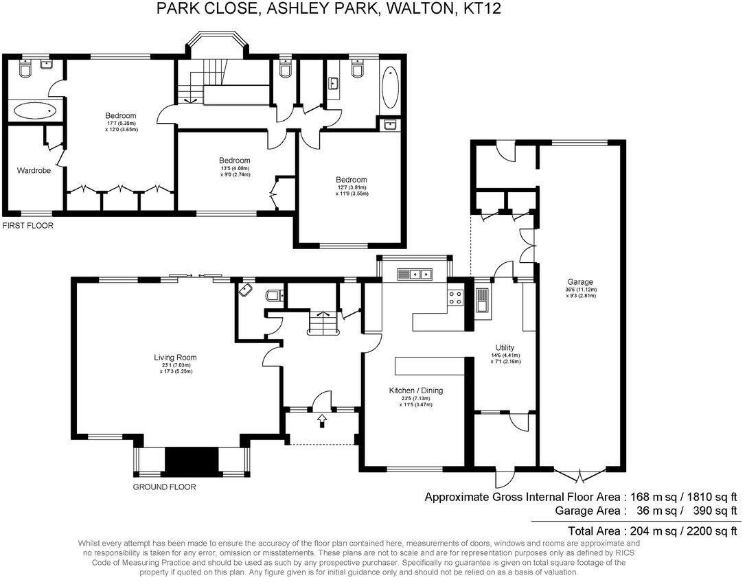 Park Close, Ashley Park, Walton-on-Thames, KT12 floorplan