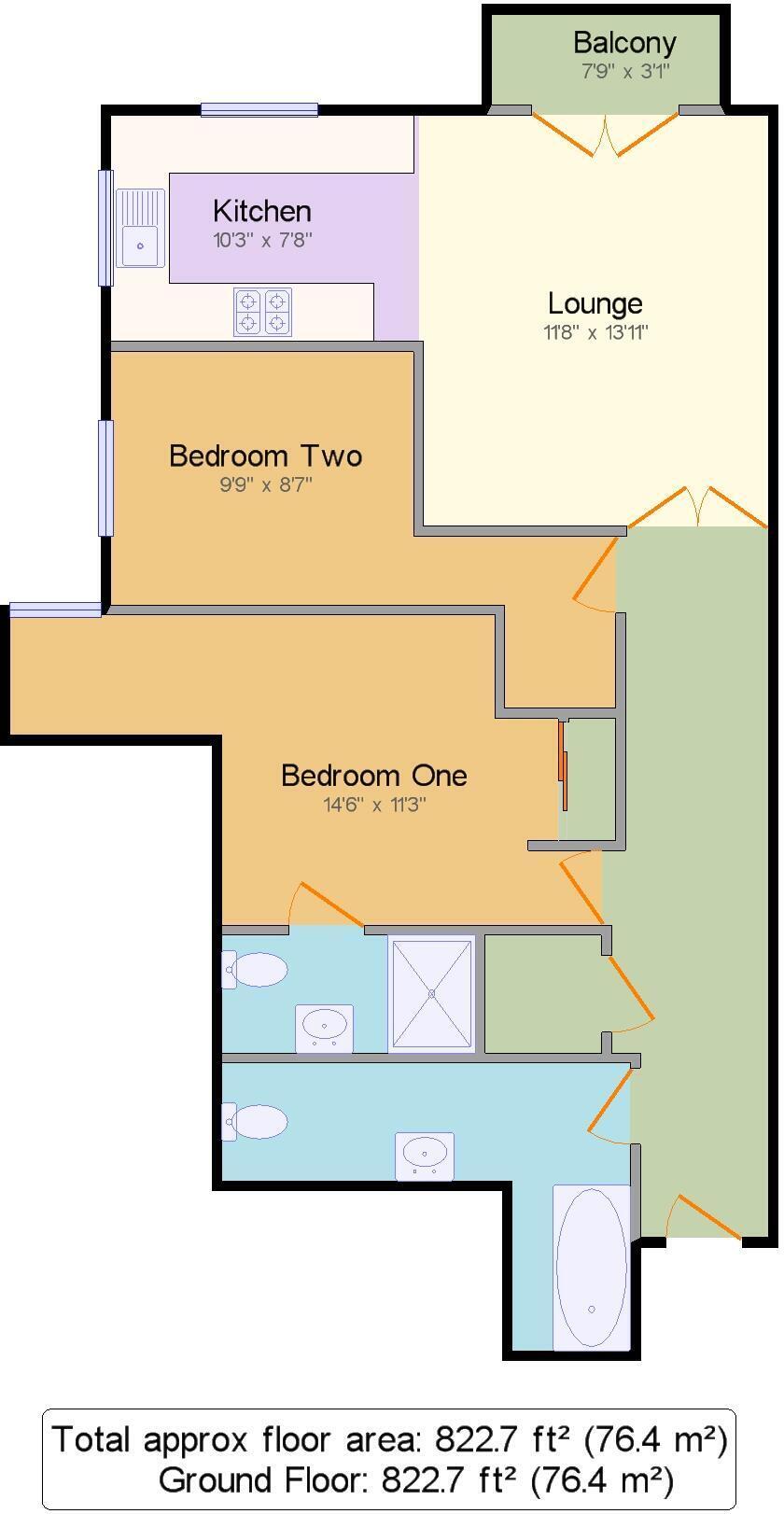 3, The Pines, 17 Buxton Road West, Stockport floorplan