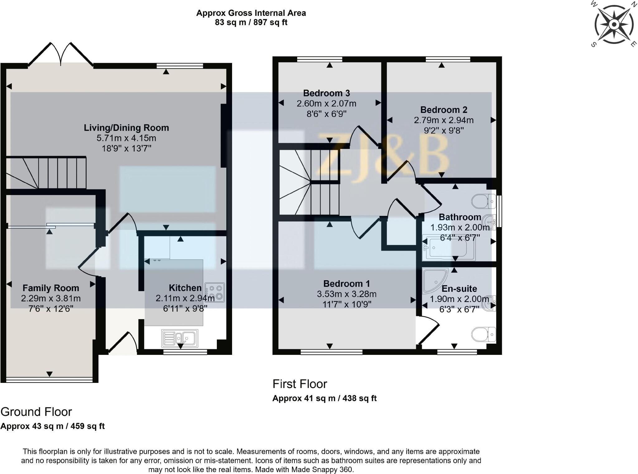 Sandown Crescent, Bowbrook, Shrewsbury, SY3 8SL floorplan