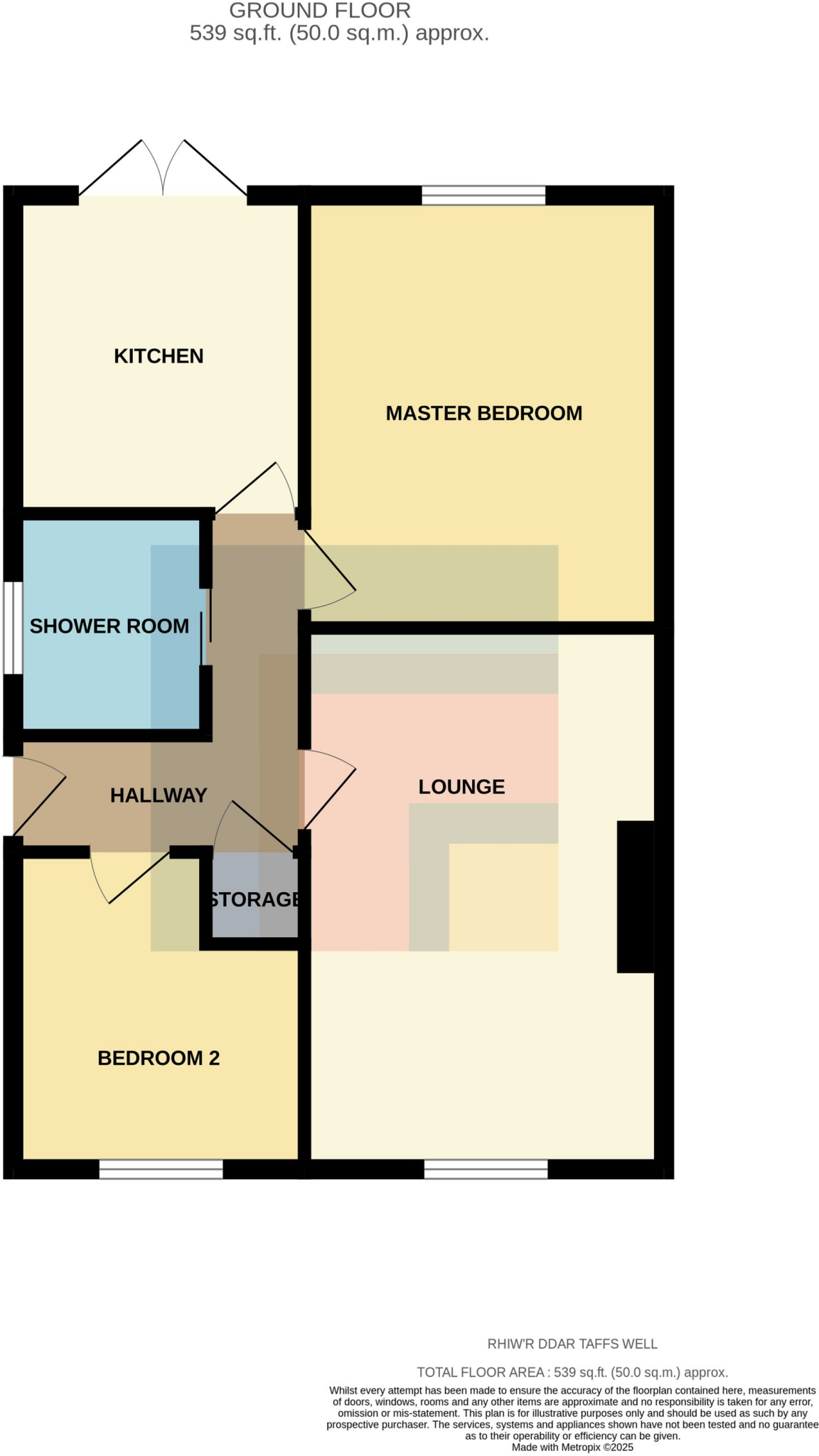 Rhiw'r Ddar, Taffs Well, CF15 floorplan