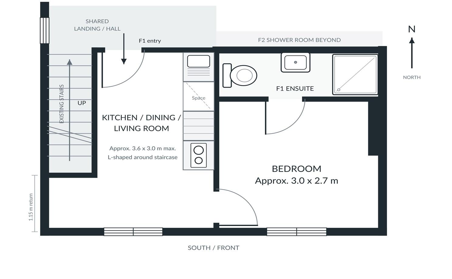 1 bedroom First Floor Flat in Chichester floorplan