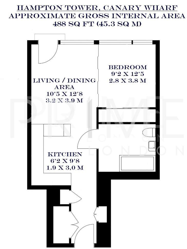 Hampton Tower, South Quay Plaza, Canary Wharf floorplan