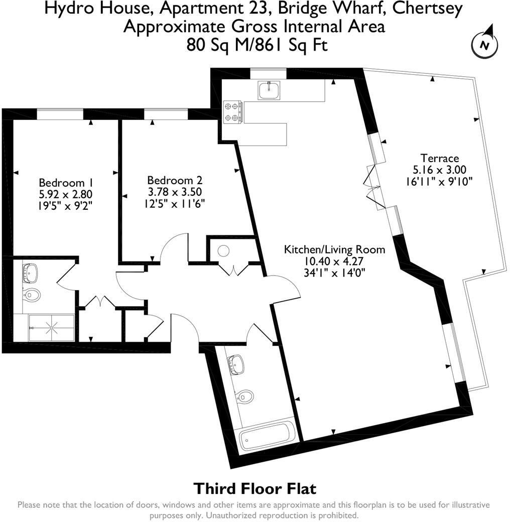 Bridge Wharf, Chertsey floorplan
