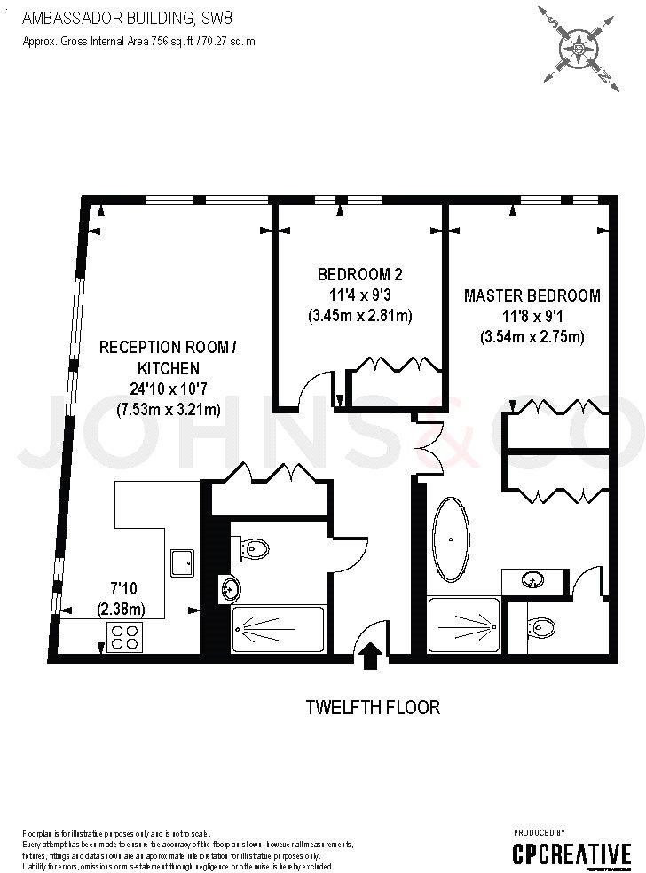 Ambassador Building, Embassy Gardens, SW11 floorplan