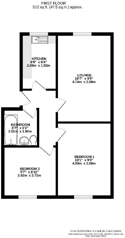 12 Rugby Court, Grantham, Lincolnshire NG31 6HZ floorplan