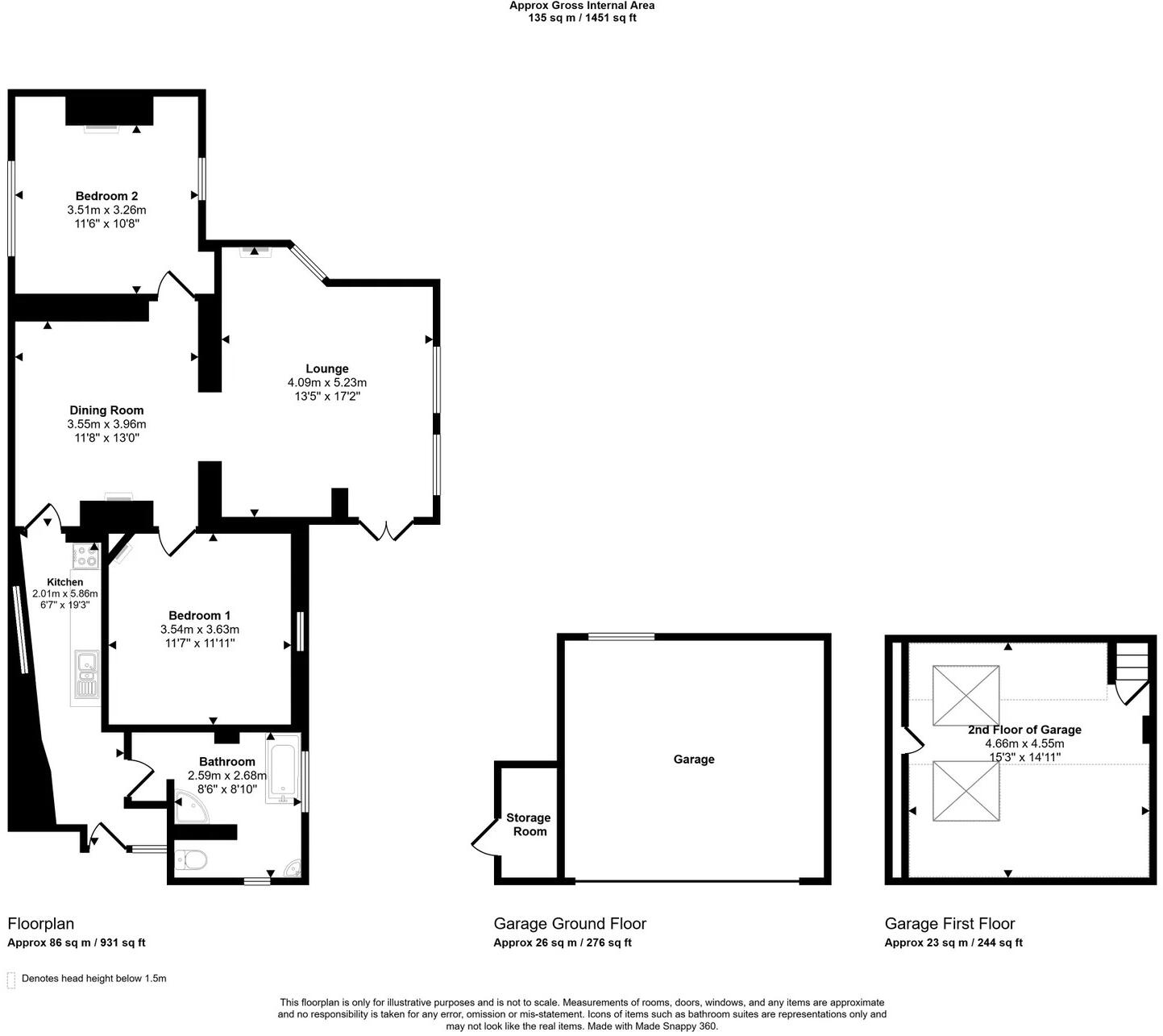 Laburnum Cottage , Bryniau, Dyserth floorplan