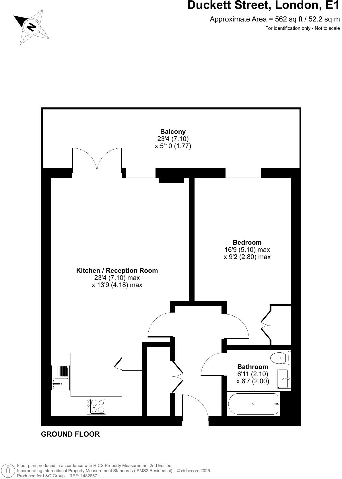 Print Apartments, Duckett Street, London, E1 4FY floorplan