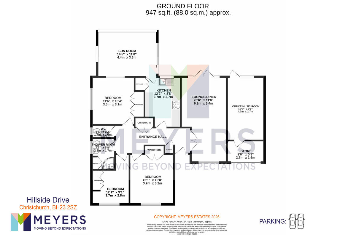 Hillside Drive, Christchurch, BH23 2 floorplan