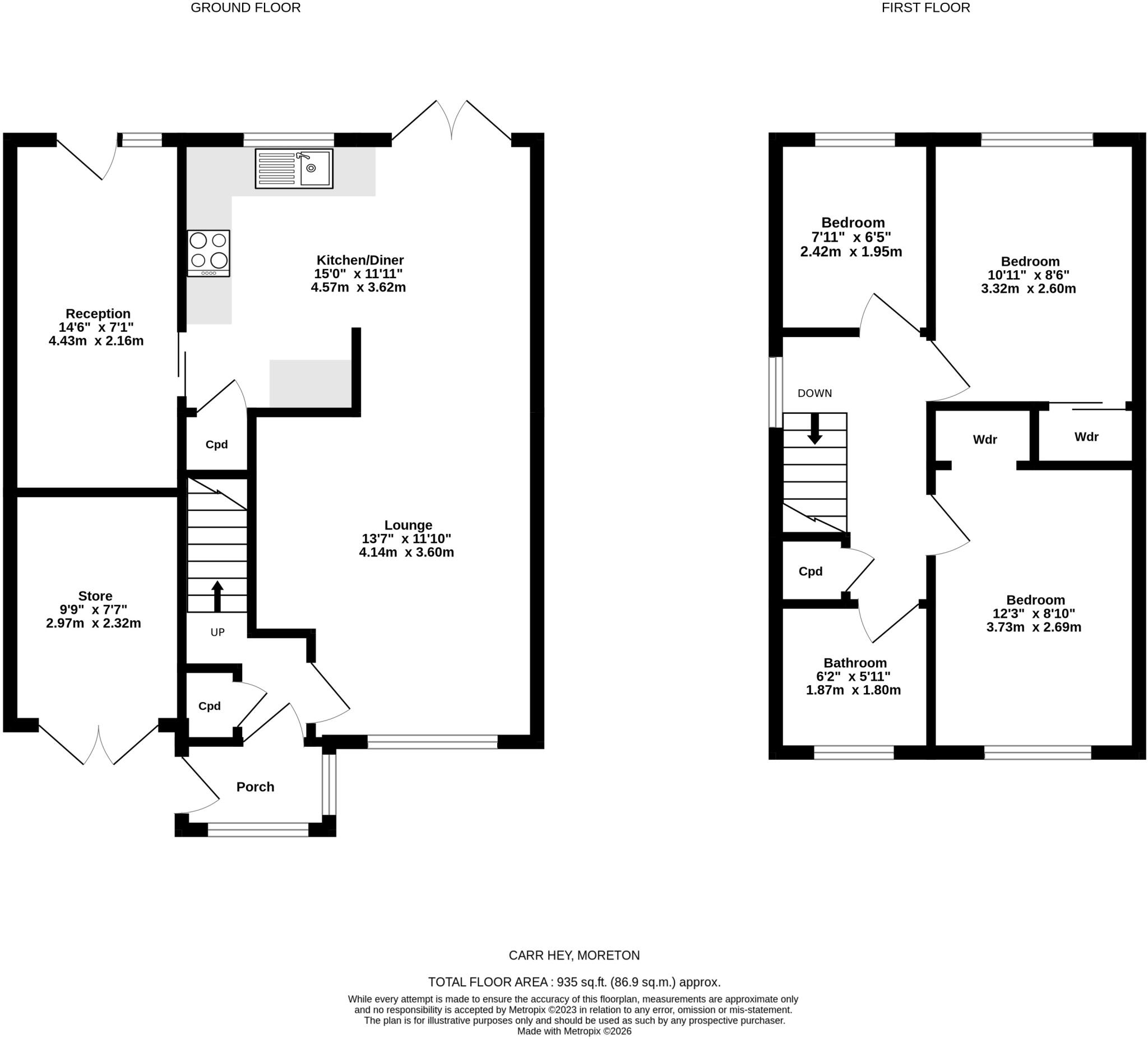 Carr Hey, Moreton, Wirral floorplan
