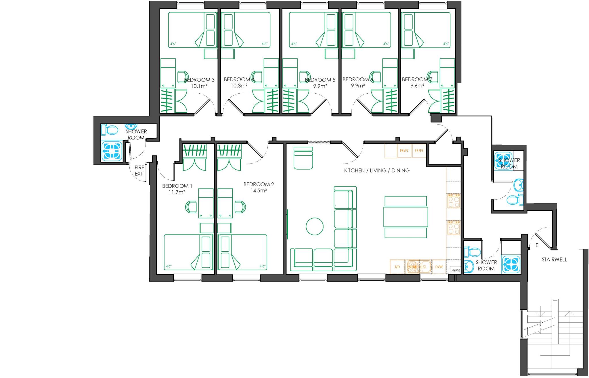 E, Gordon House, Cranmer Street NG3 4HG floorplan
