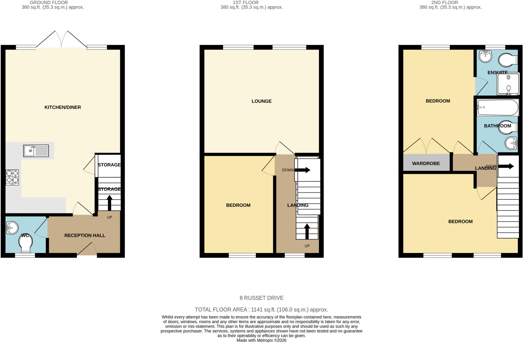 Russet Drive, Red Lodge, Bury St. Edmunds, Suffolk, IP28 floorplan