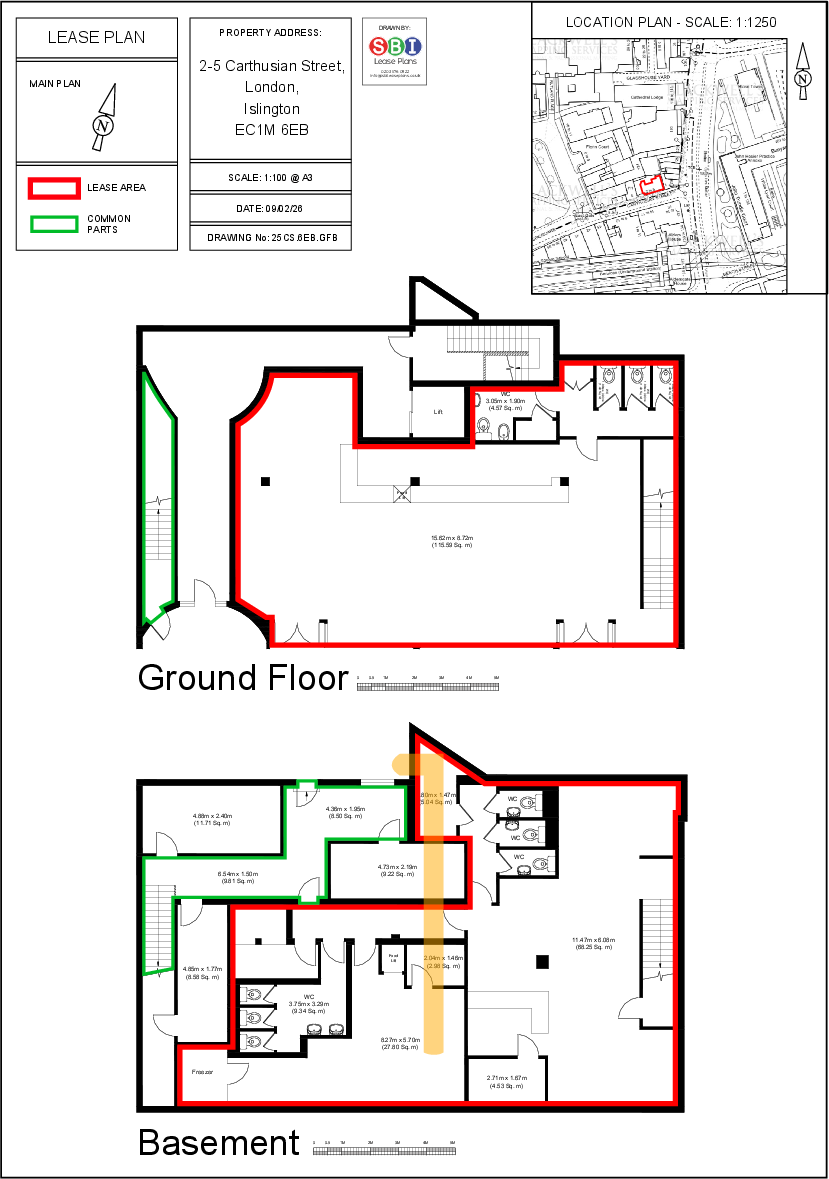 Lease Plan. Ground Floor & Basement. 2-5 Carthusian Street, London, Islington EC1M 6EB.pdf