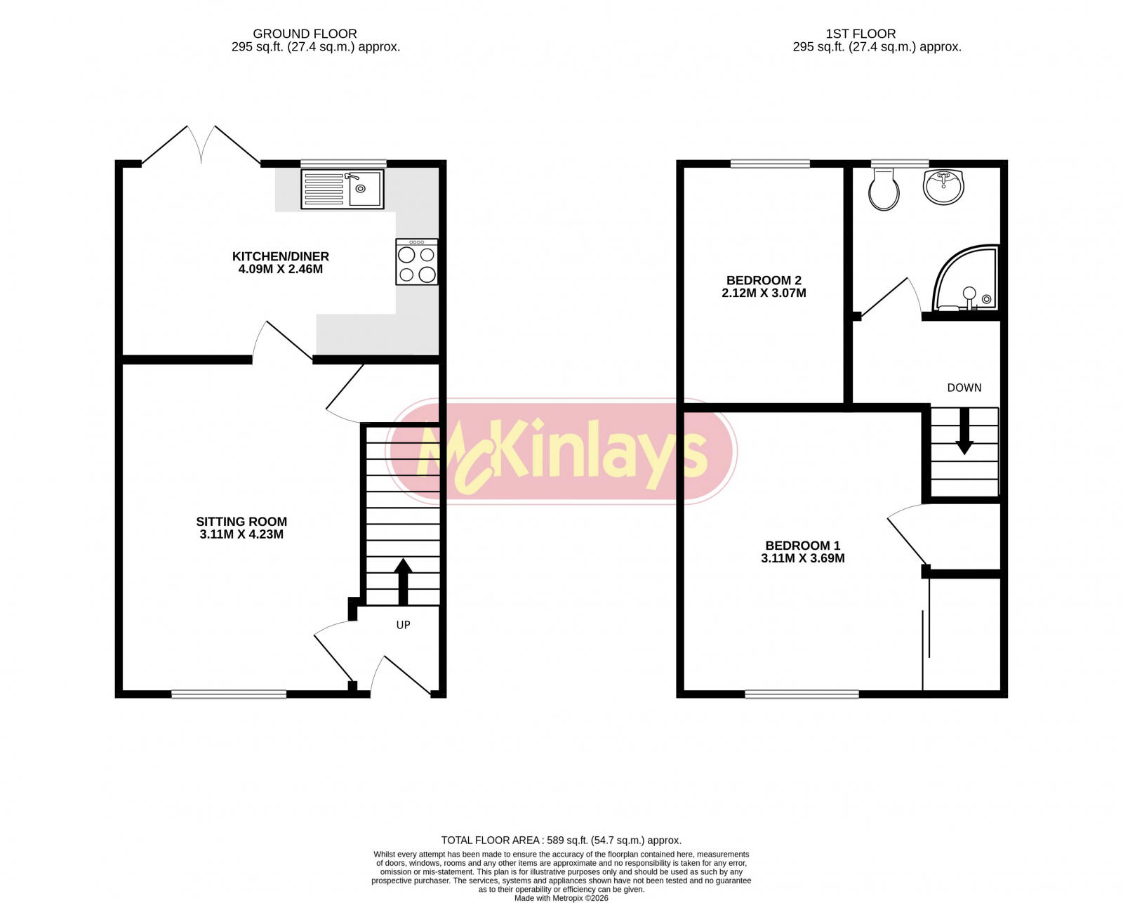 2 Bedroom home in Larch Close, Bridgwater floorplan