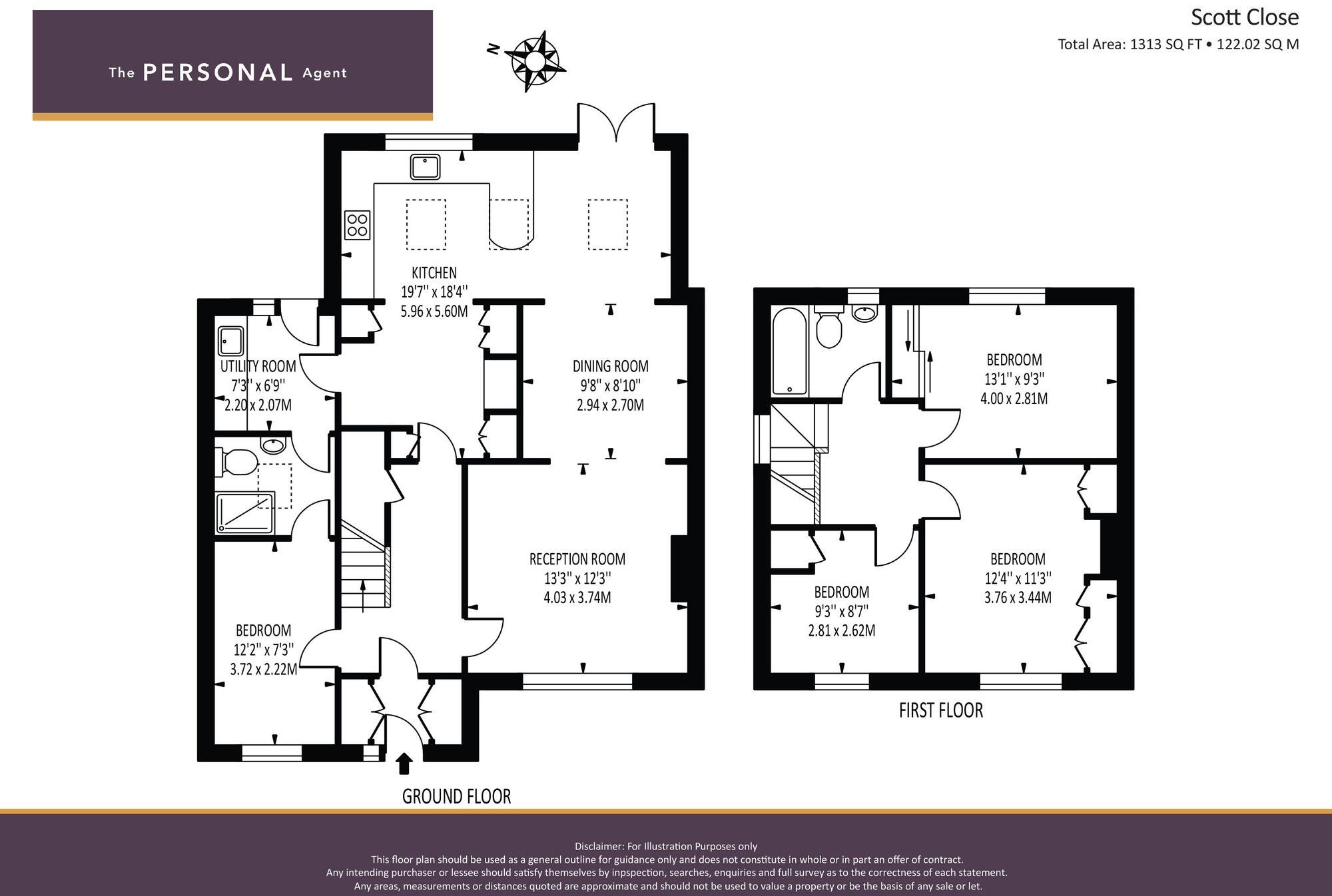 Scott Close, Epsom, KT19 floorplan