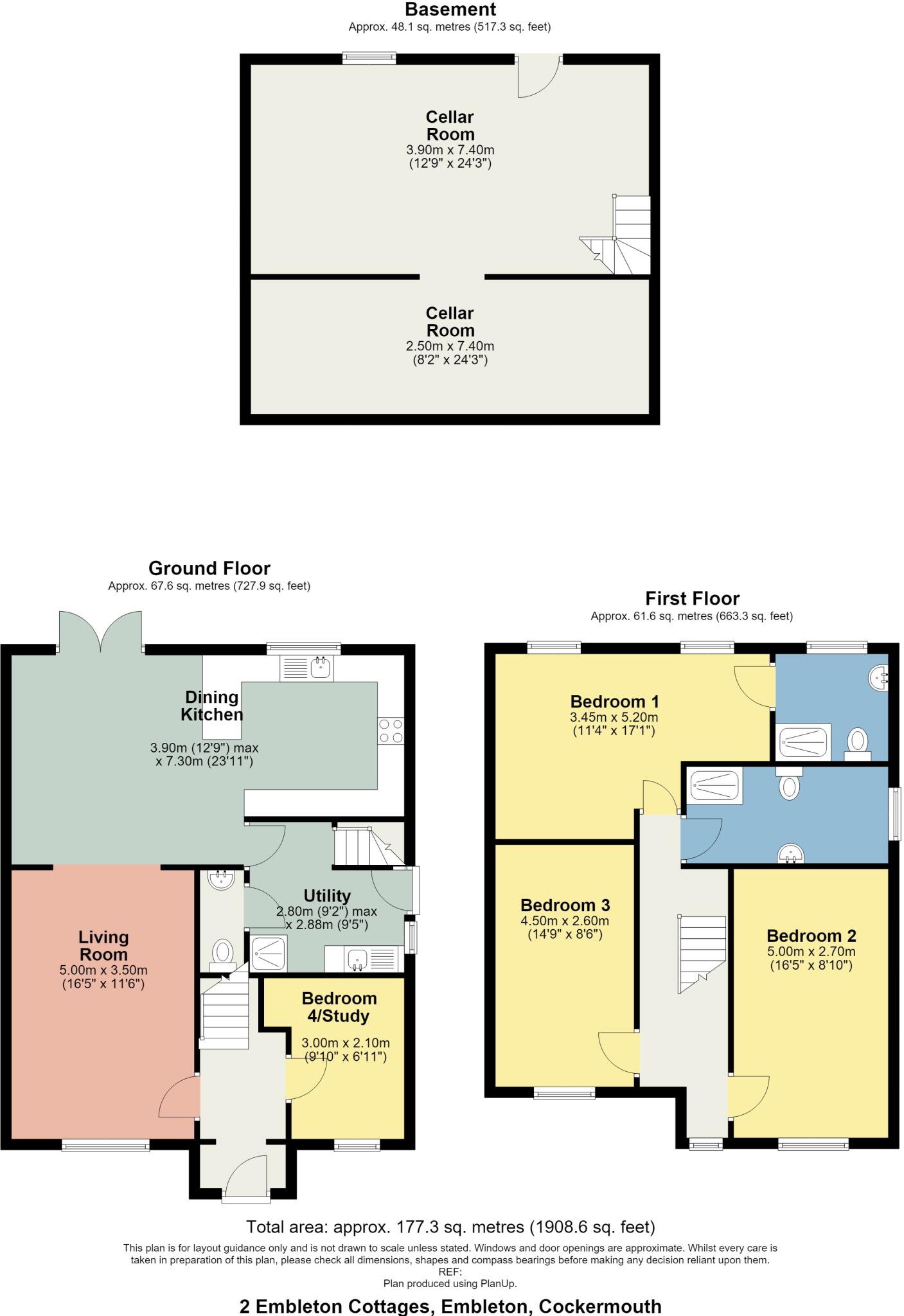 2 Embleton Cottages, Embleton, Cockermouth, Cumbria, CA13 9YA floorplan