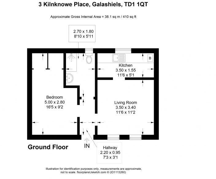 3 Kilnknowe Place, Galashiels, TD1 1QT floorplan