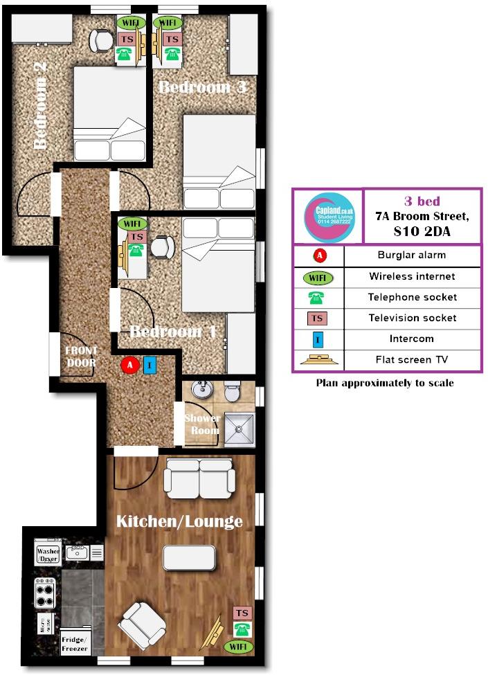 7A Broom Street, S10 2DA - STUDENT APARTMENT - Broomhall floorplan