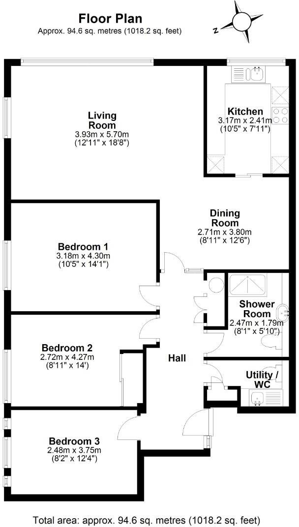 Marlborough Court, Cambridge floorplan