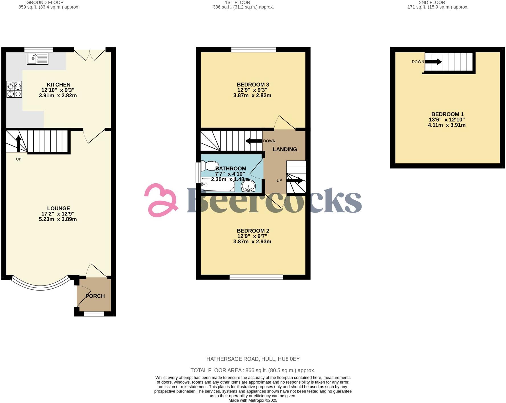 Hathersage Road, Hull, HU8 0EY floorplan