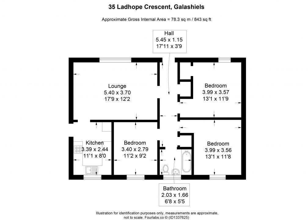 35 Ladhope Crescent, Galashiels, TD1 2BN floorplan