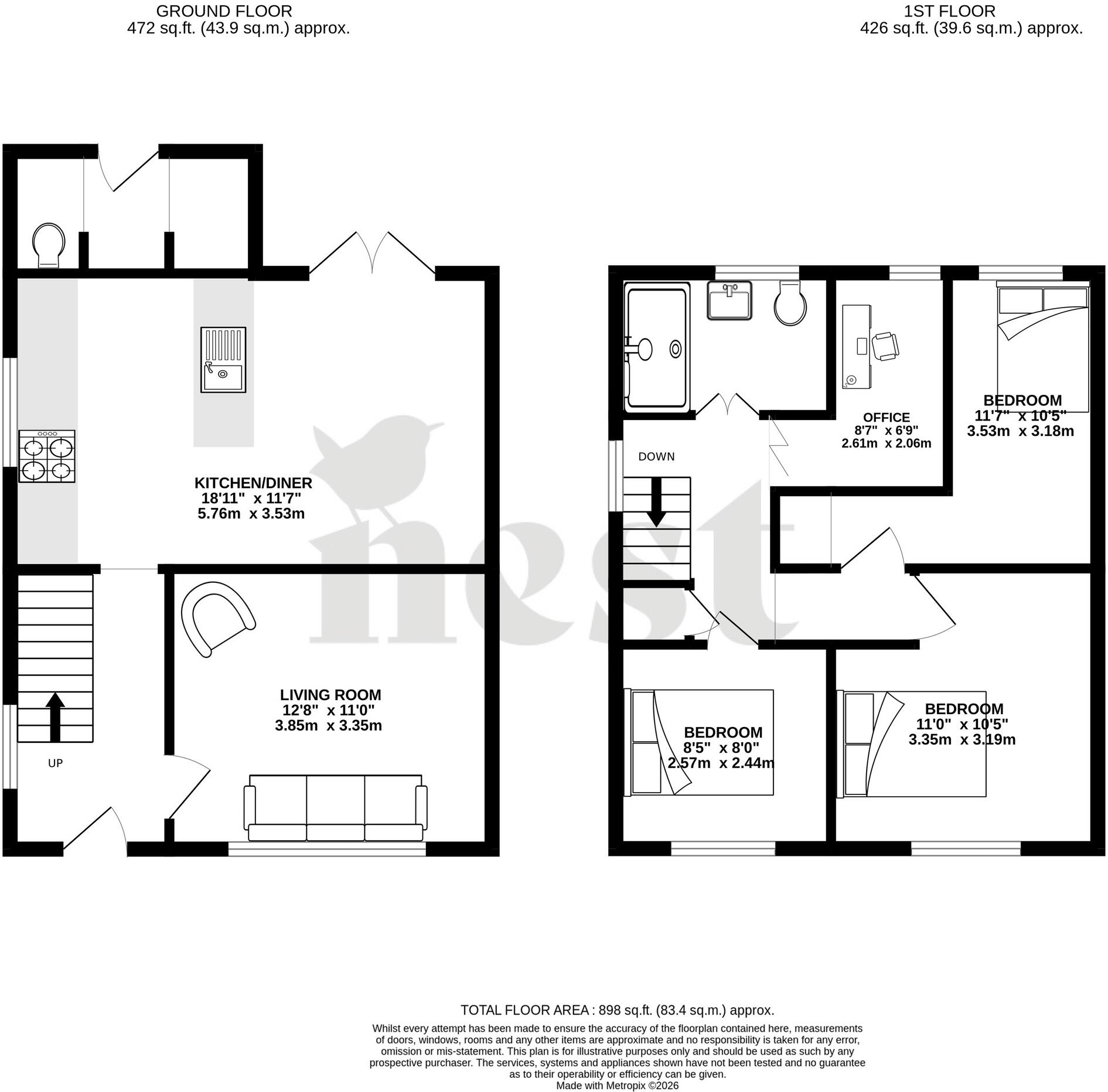 Milford Road, Yeovil, Somerset floorplan