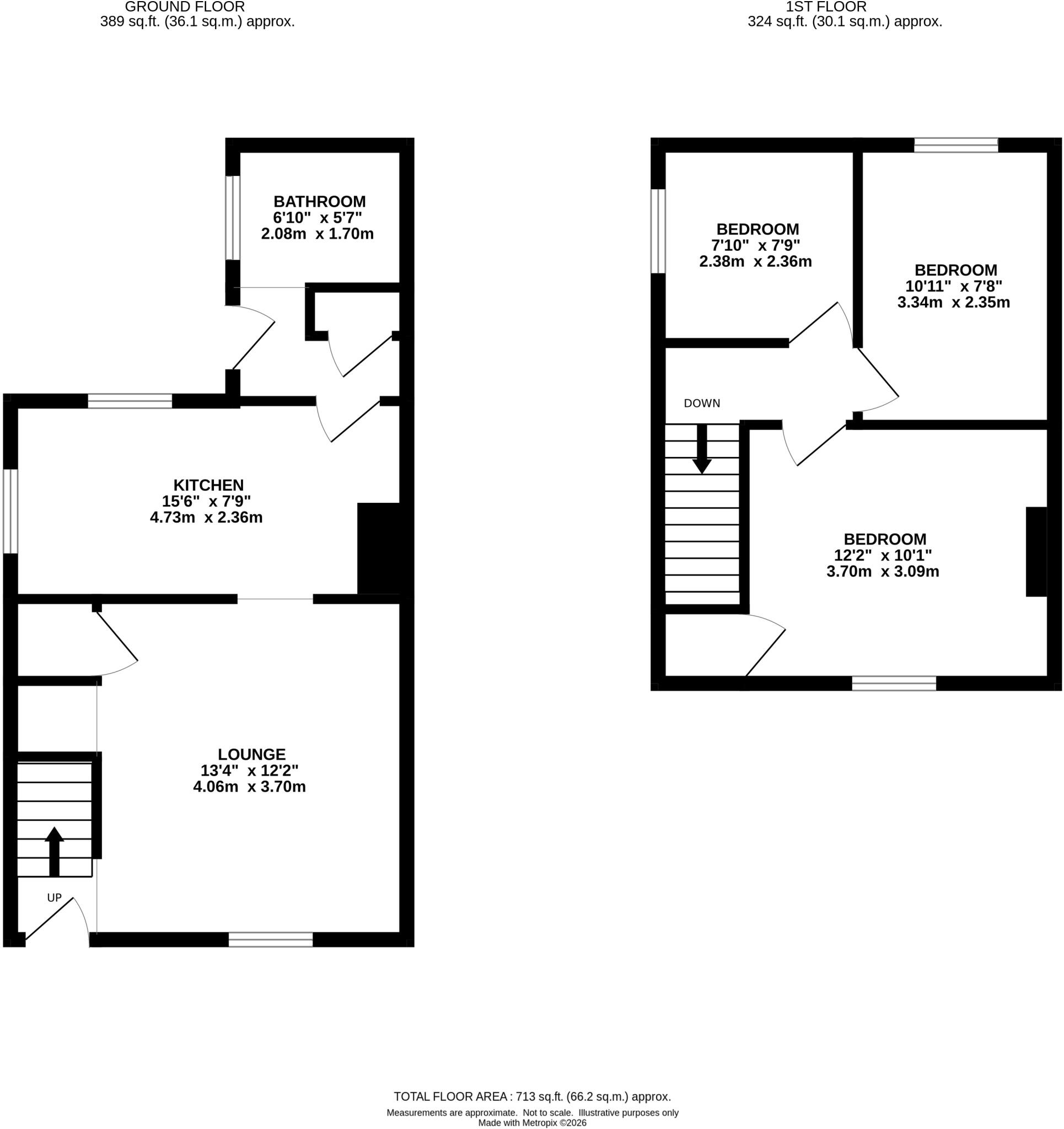 1 Council House, Nursery Lane, North Wootton, King's Lynn, Norfolk PE30 3QF floorplan