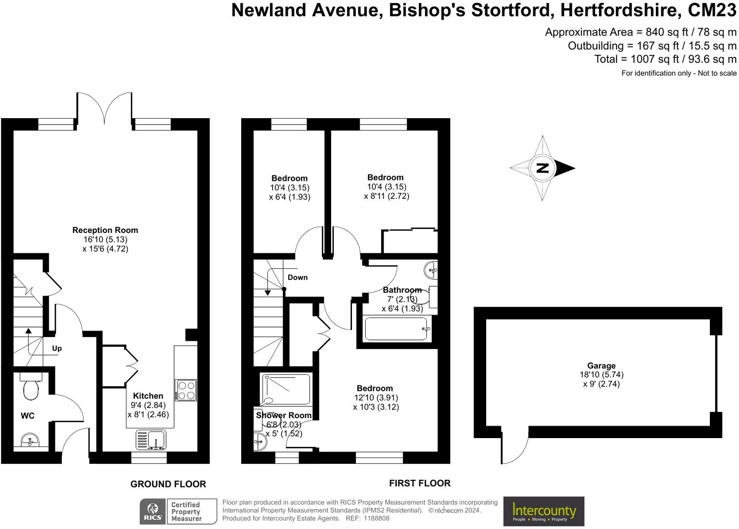 Newland Avenue, Bishop's Stortford, Hertfordshire, CM23 floorplan