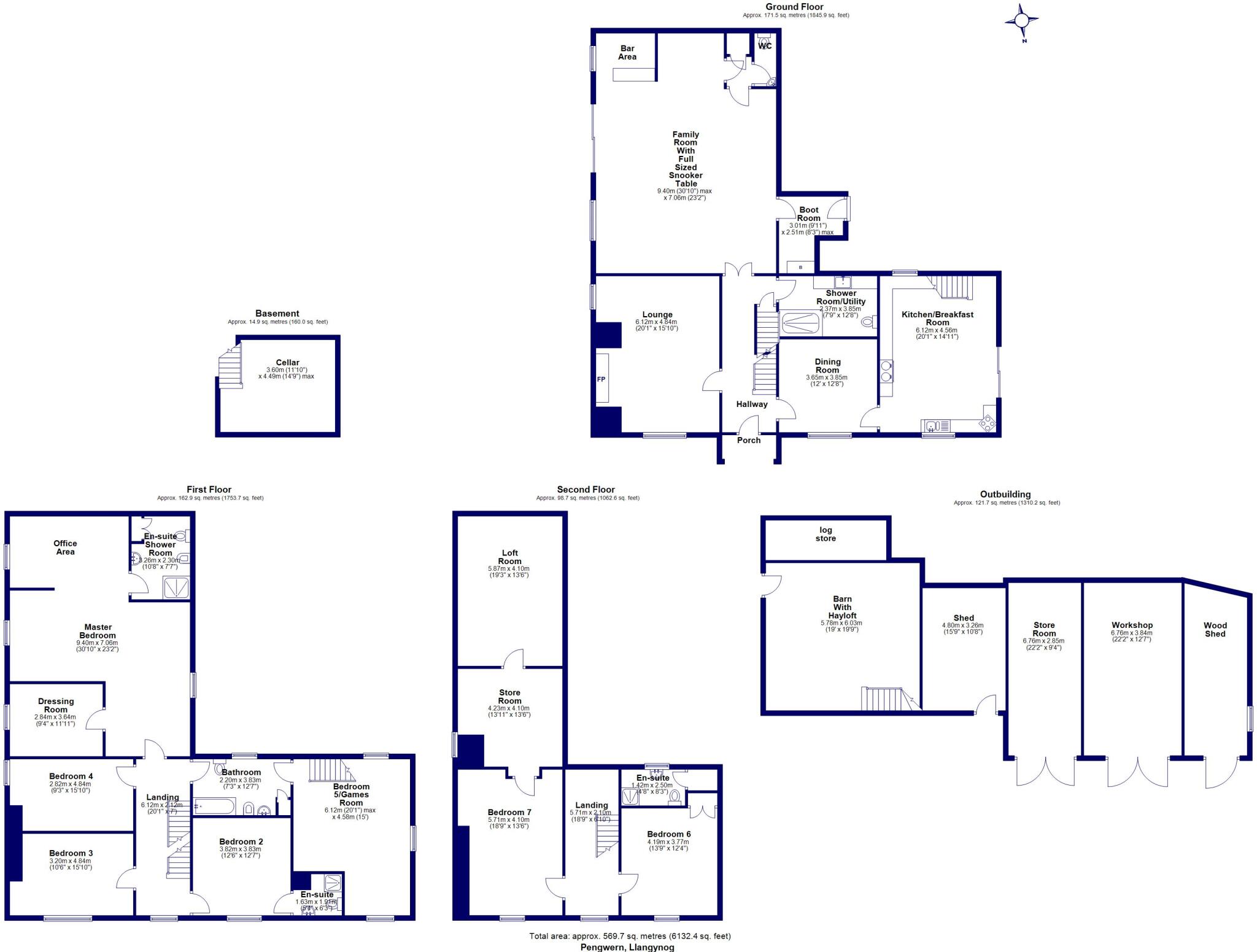 Pengwern, Llangynog, Oswestry, Powys floorplan