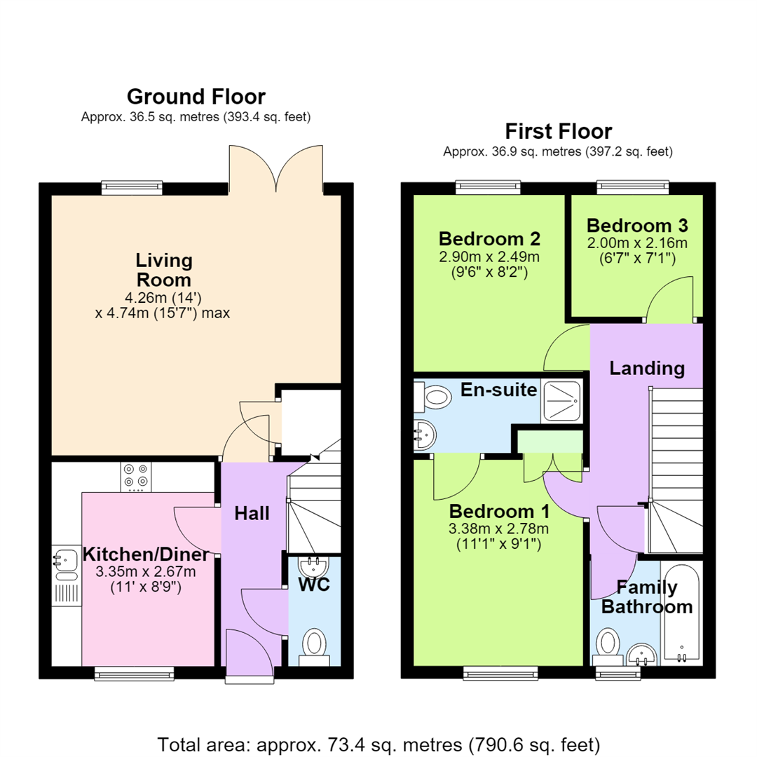 Whitney Close, Raunds floorplan