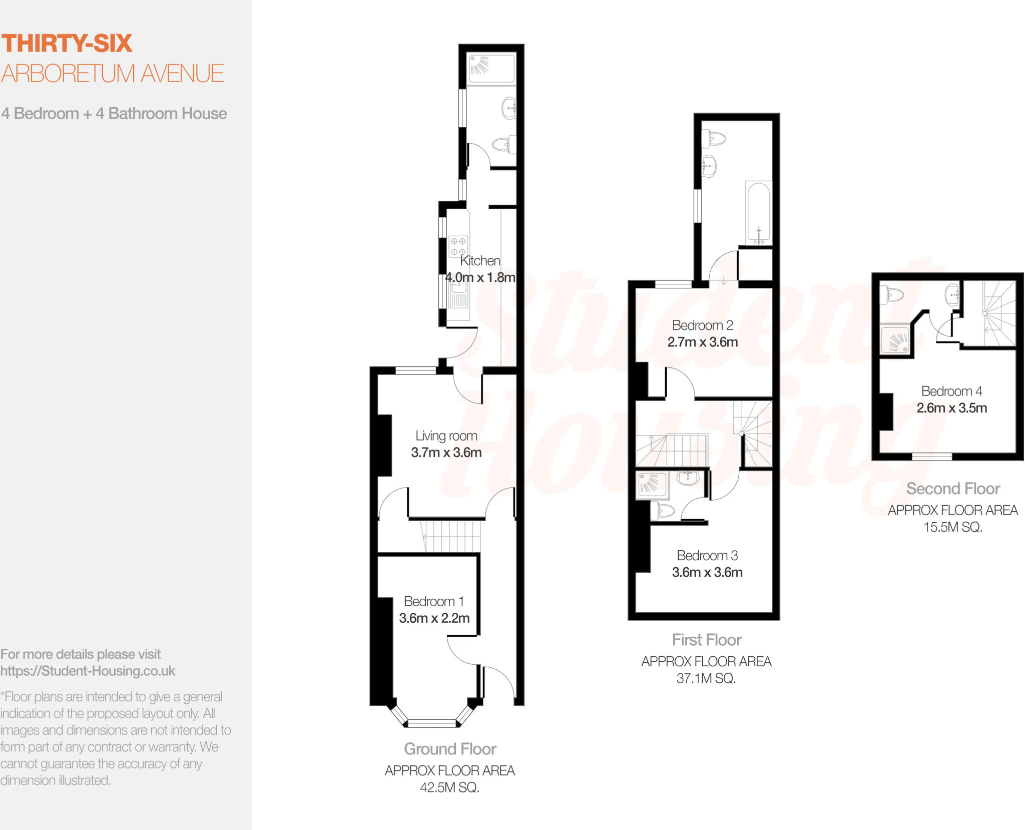 Student House // 4 Bed + 4 Bath // Sep 2026 floorplan
