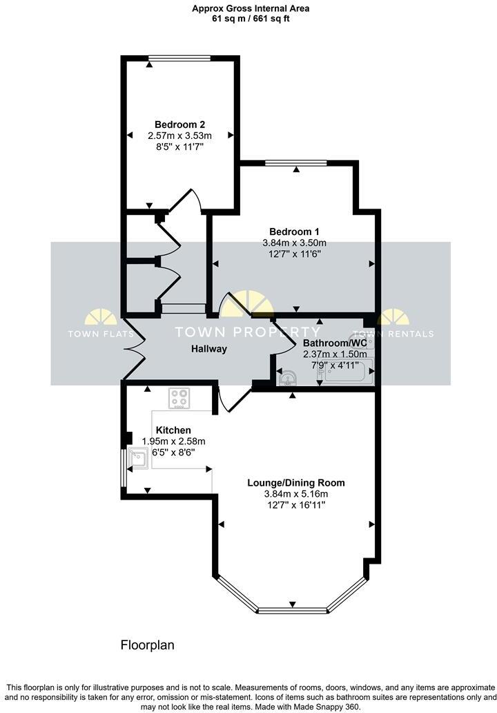 Flat 1, 9a, Spencer Road, Eastbourne floorplan