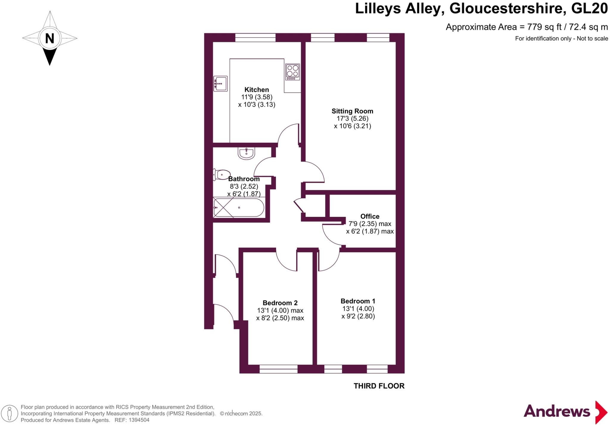 Lilleys Alley, Tewkesbury, Gloucestershire, GL20 floorplan