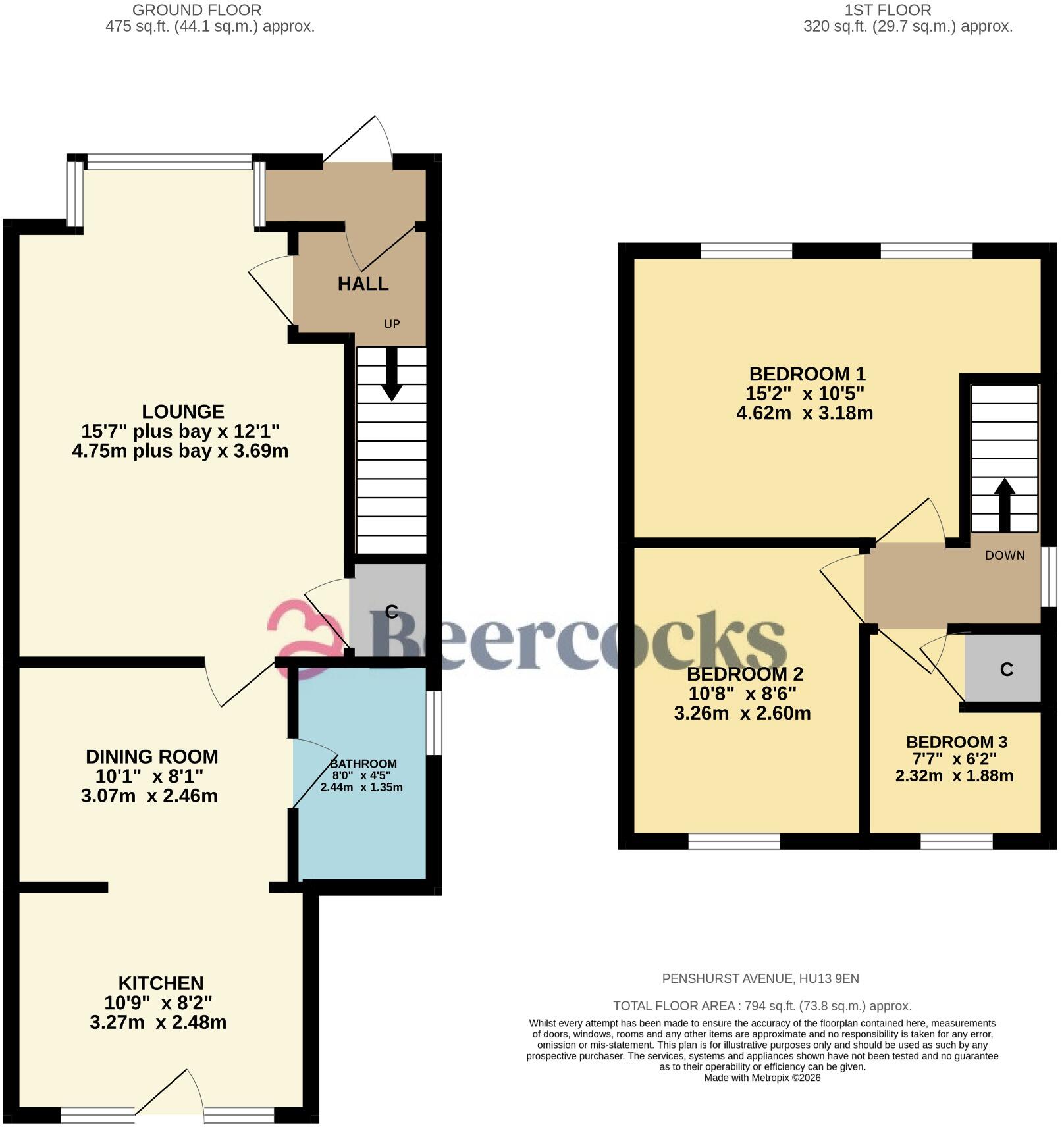 92, Penshurst Avenue, Hessle,  HU13 9EN floorplan
