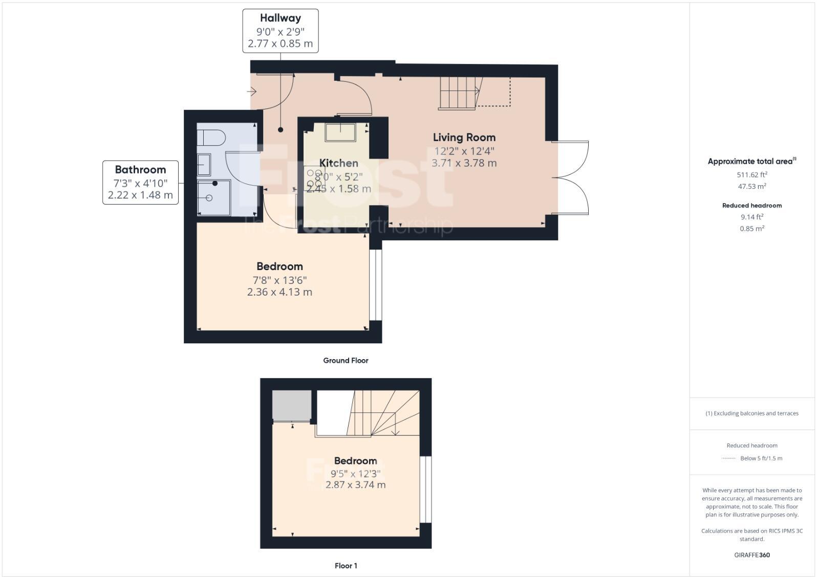 132 Feltham Road, Ashford, Surrey, TW15 1AD floorplan