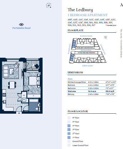The Auria, 1 Murchison Gardens, London, W10 floorplan