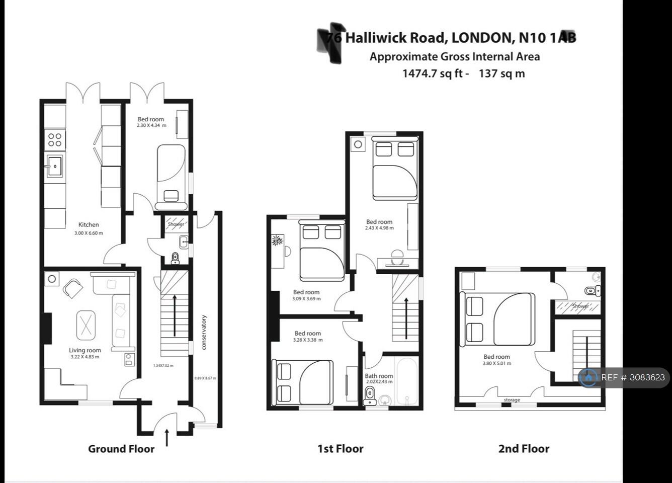 Halliwick Road, London, N10 floorplan