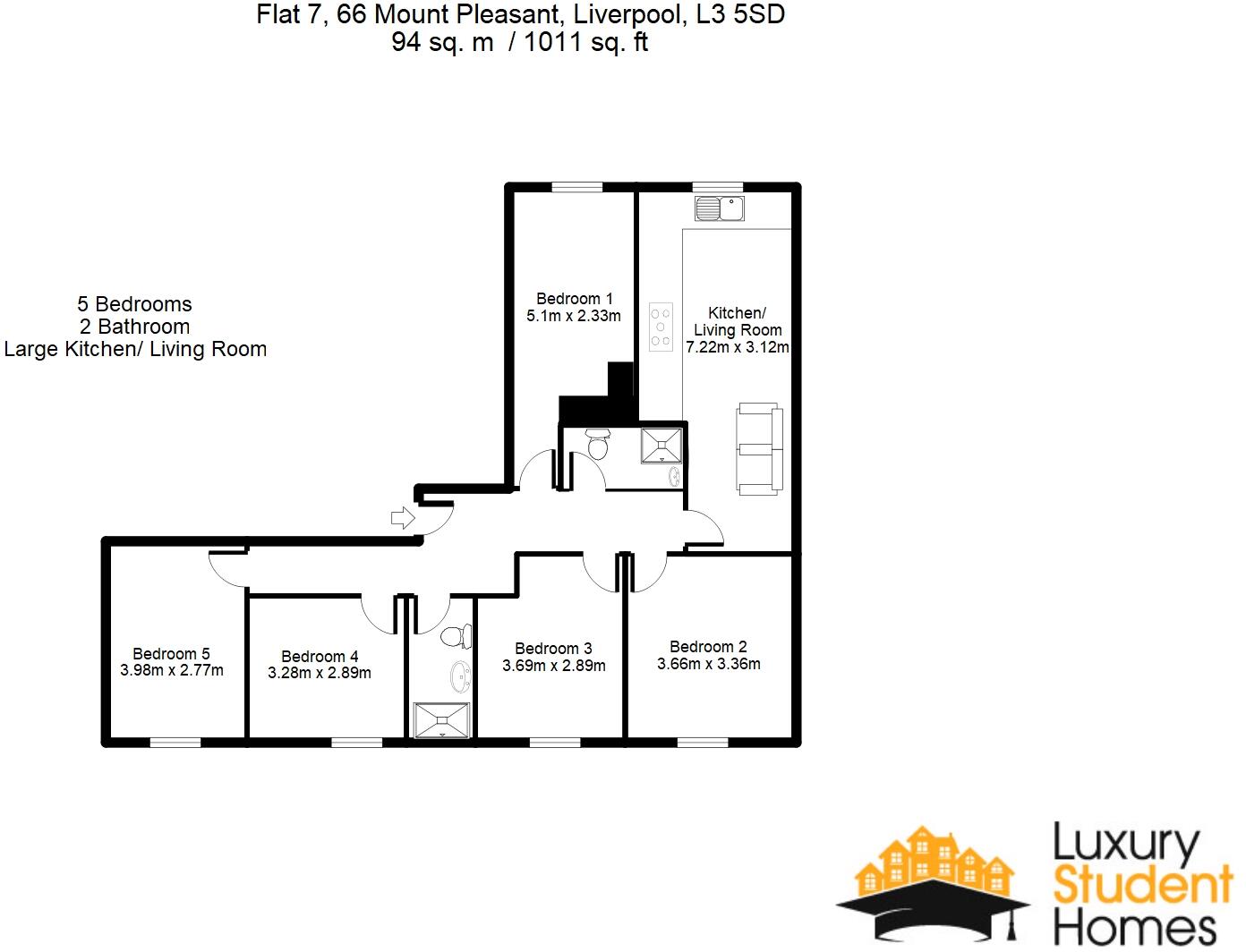 Mount Pleasant, Liverpool floorplan