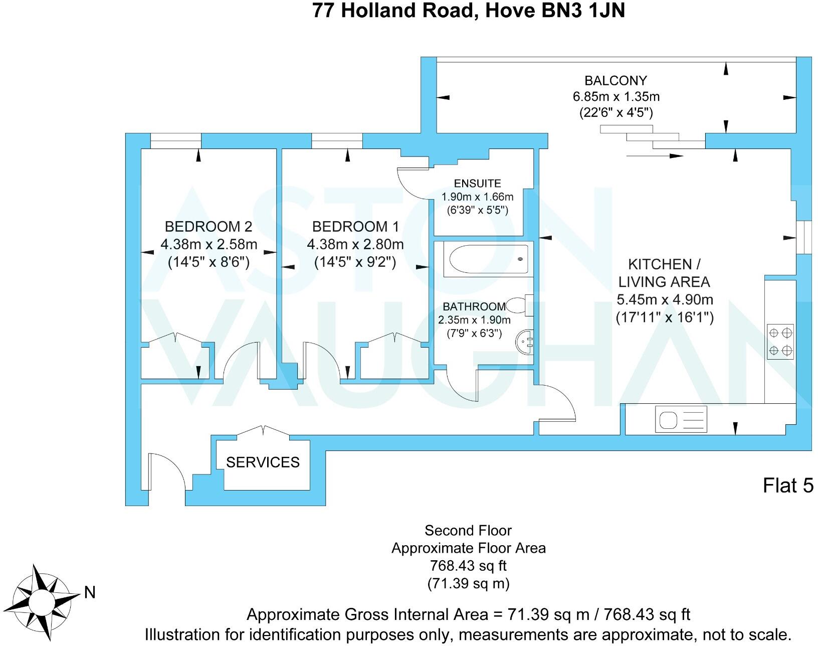 Apartment 5, Botanica House, Hove, BN3 floorplan