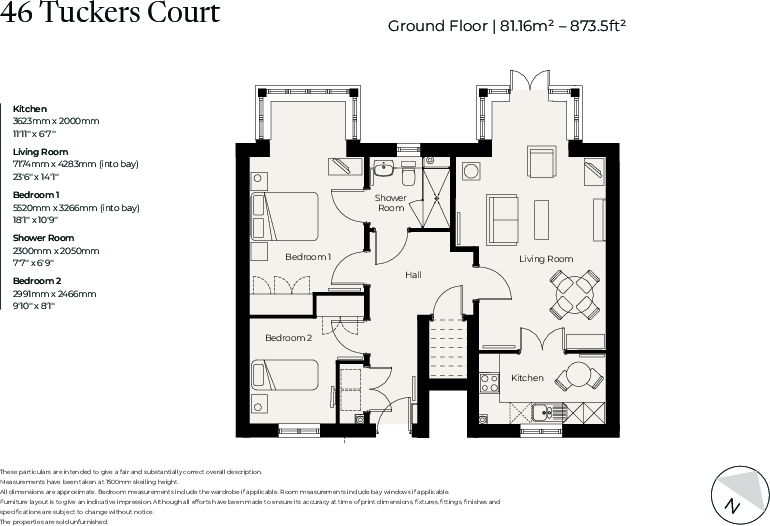 No. 46 Tuckers Court, Richmond Villages Witney, Coral Springs Way, Oxfordshire, OX28 5DG floorplan