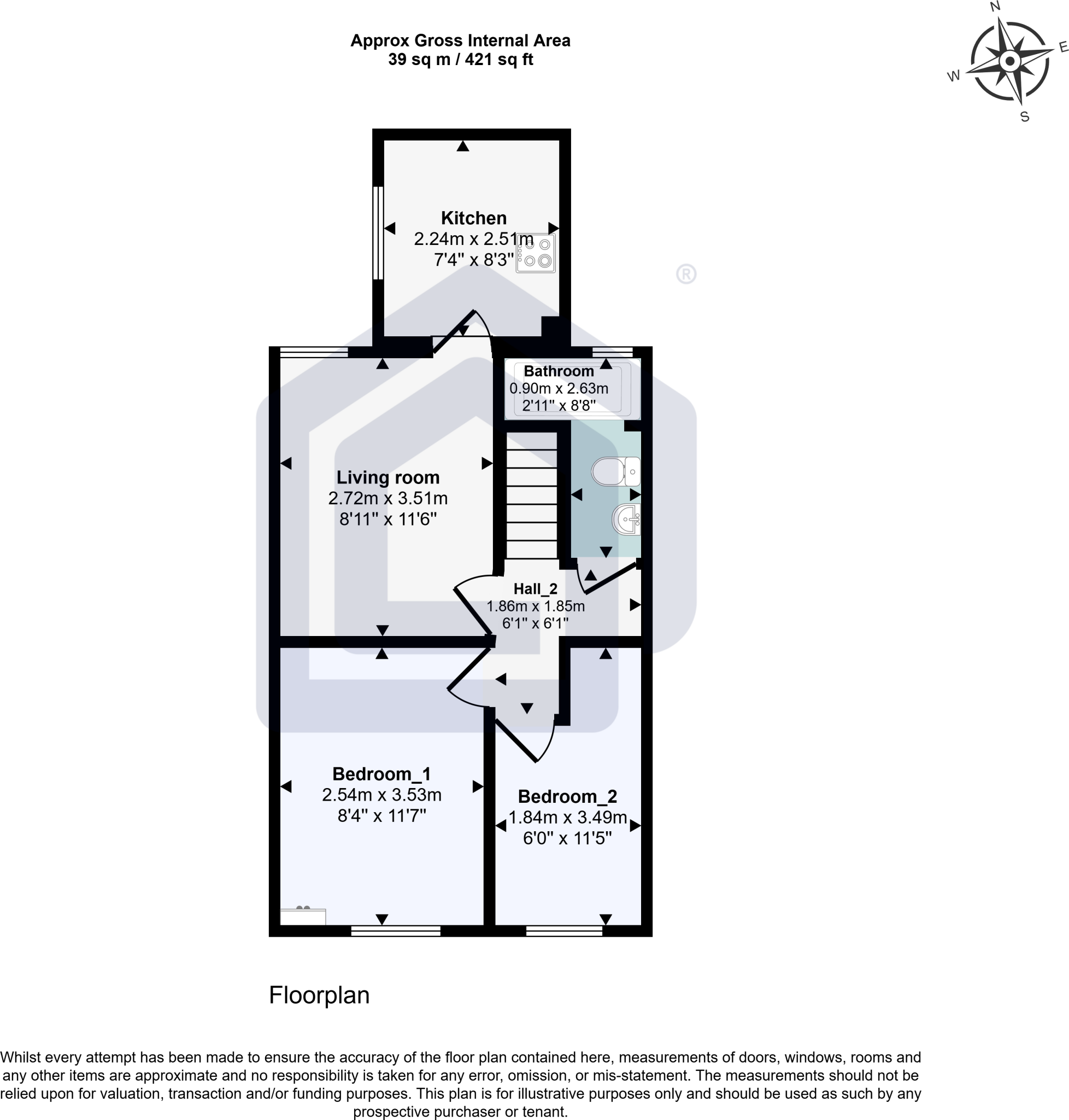 Flat 2, 34 East Hill, Dartford, DA1 1RZ floorplan